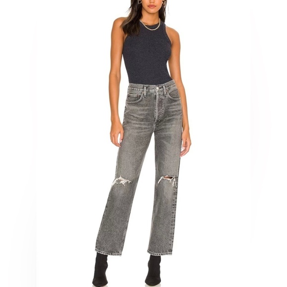 AGOLDE 90's Mid Rise Loose Jeans in Outline - Picture 1 of 12